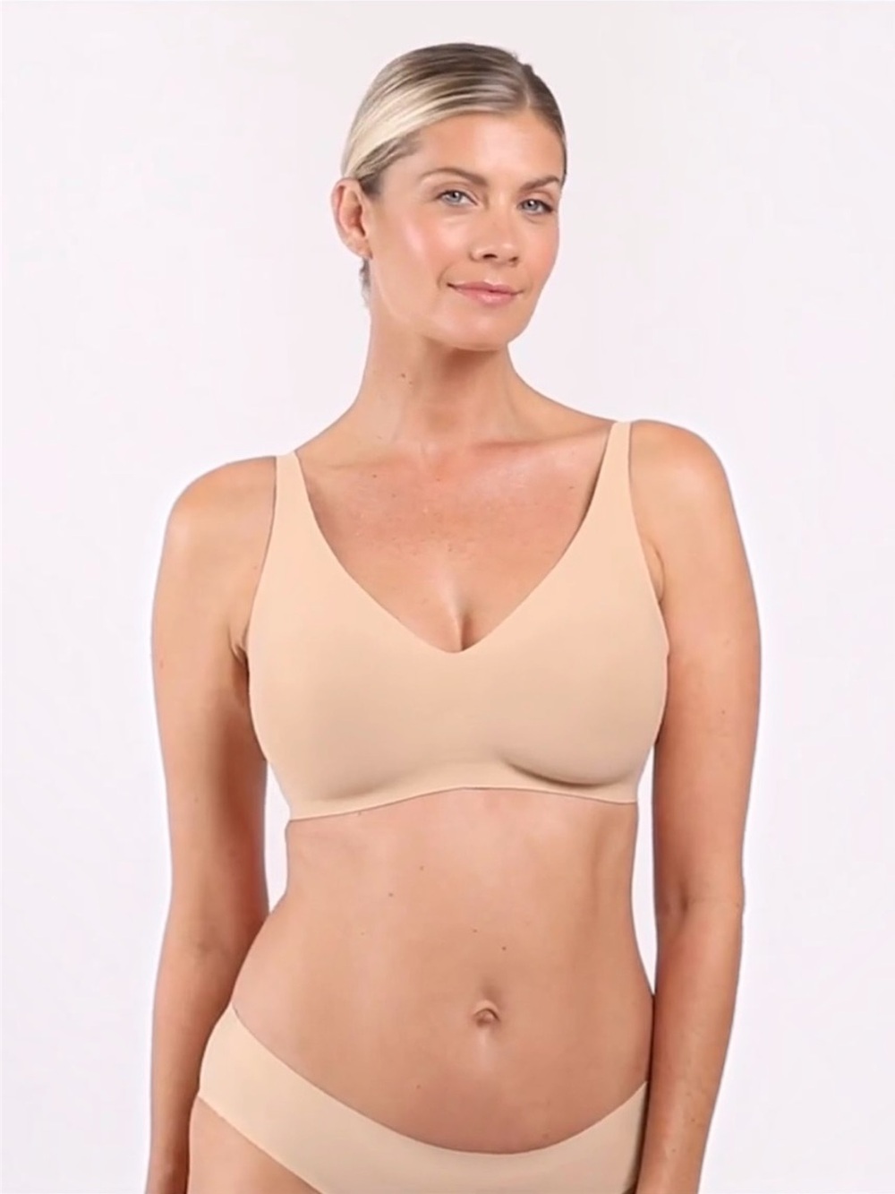 Knix Revolution V-Neck Bra Dune XL+ NWT Wireless Support Seamless